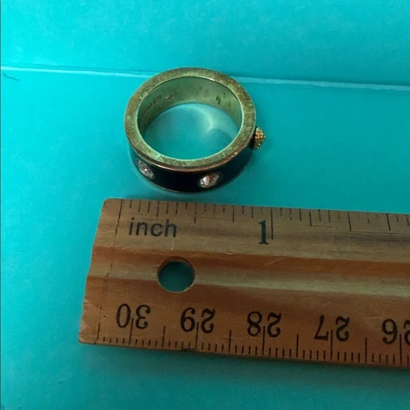 Black and Gold Ring with Crystal Accents Kurt Geiger - Picture 5 of 5